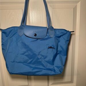 Longchamp Sky Blue Tote Bag Le Pliage Medium Long